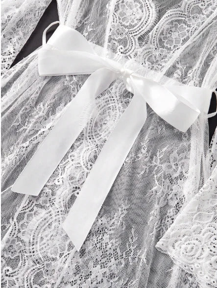 3-Piece Luxury Lace Gown Set Sexy And Charming Design Sleepwear Set, For Women