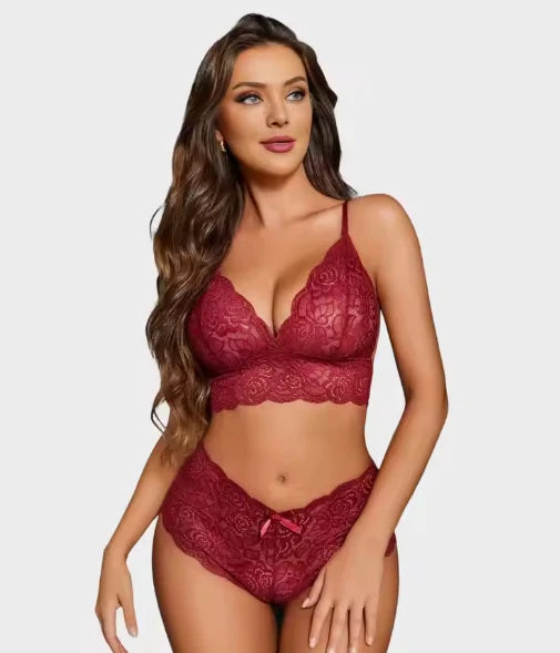 3-Piece Luxury Lace Gown Set Sexy And Charming Design Sleepwear Set, For Women