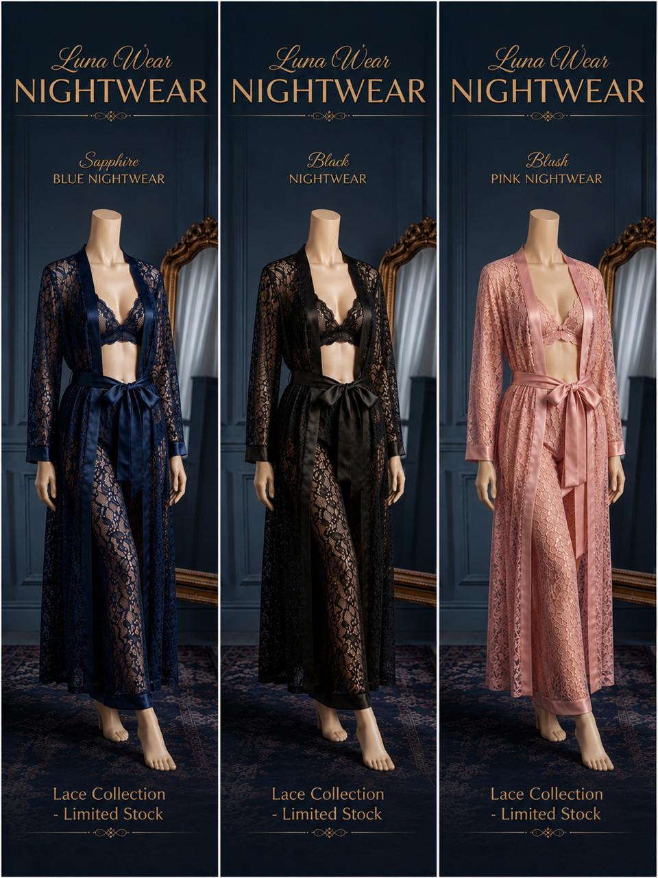 Night wear | lace collection with trouser