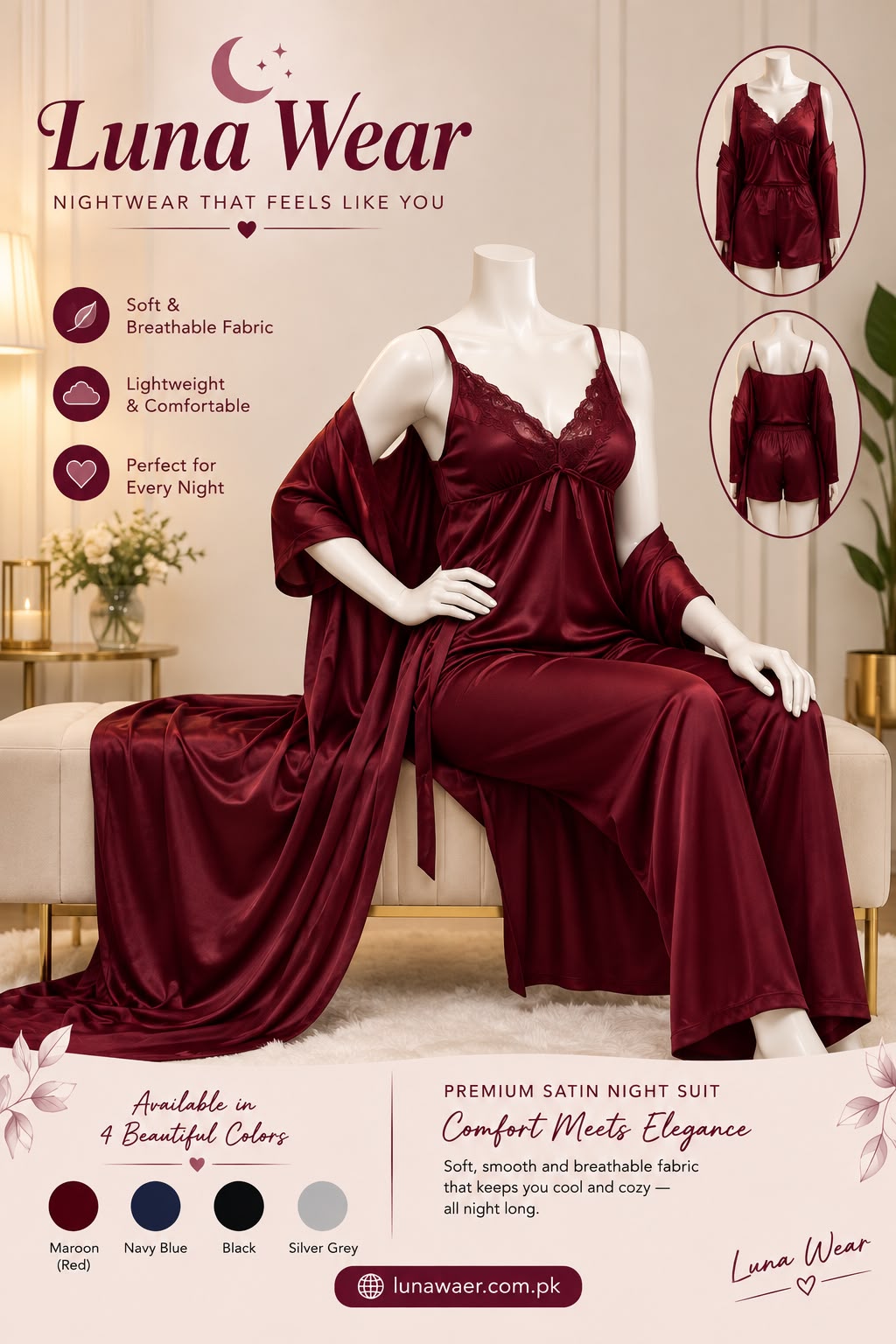 – Midnight Elegance Night Suit