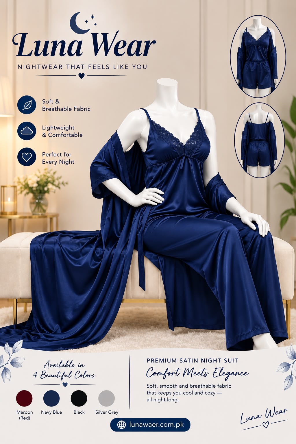 – Midnight Elegance Night Suit