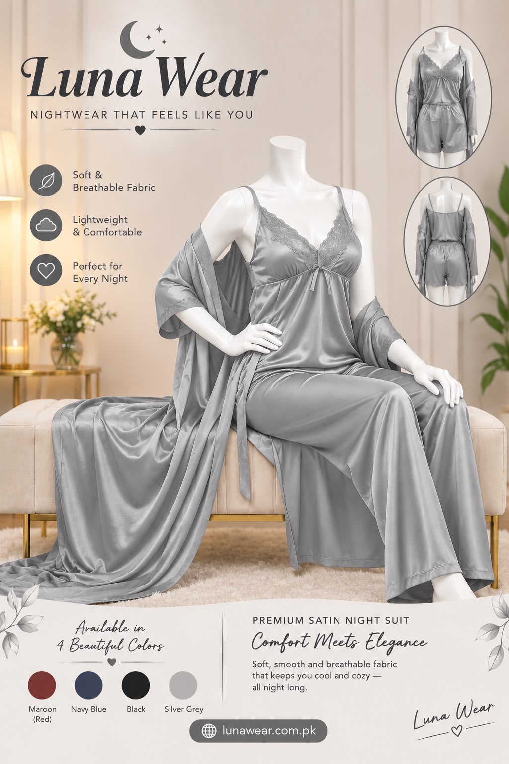 – Midnight Elegance Night Suit